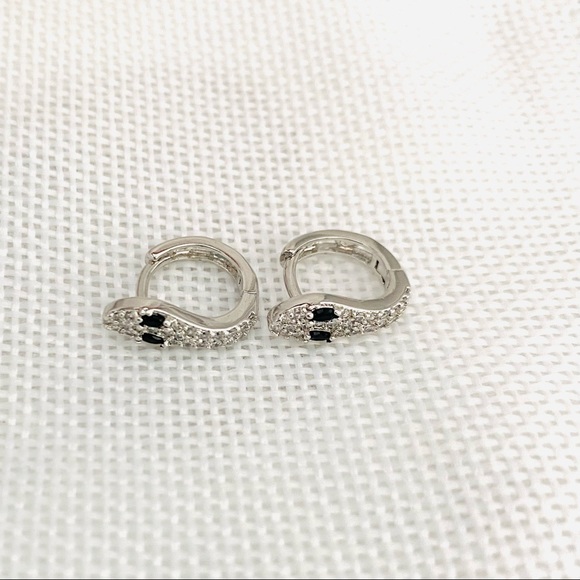 Serpent Huggie Hoop Earrings - Picture 7 of 11